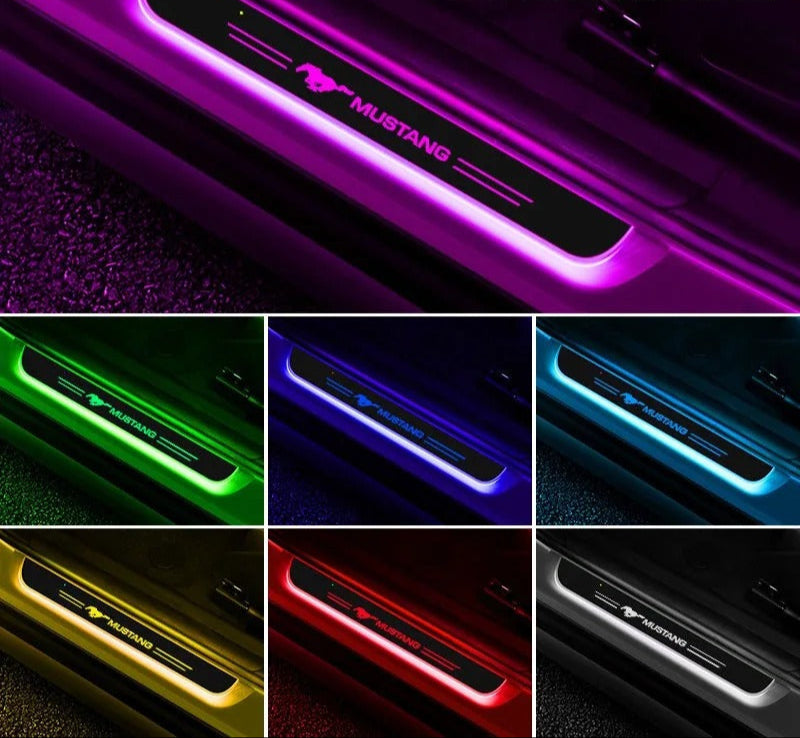 Multi Color LED Door Sill Trim For Mustang