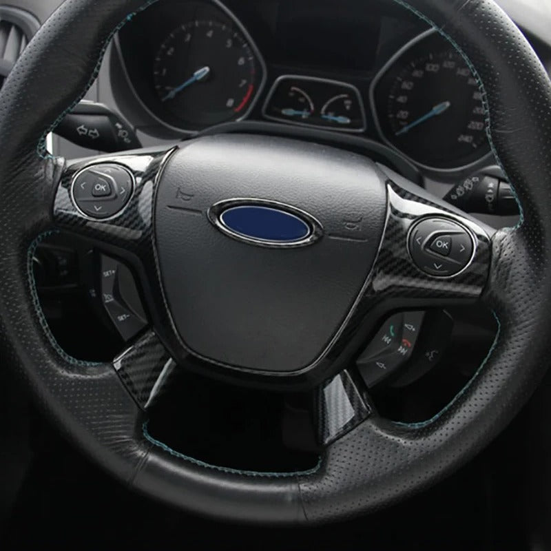 ABS Carbon Fiber Steering Wheel Cover For Ford Focus MK3