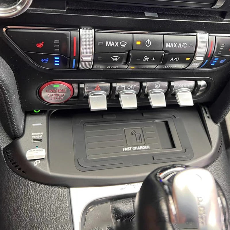 Wireless Charging Pad Trim For Mustang