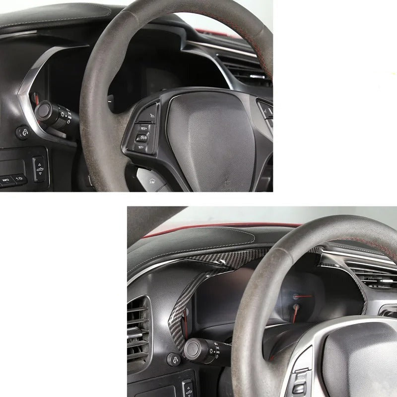 ABS Carbon Fiber Speedometer Cover Trim For C7 Corvette