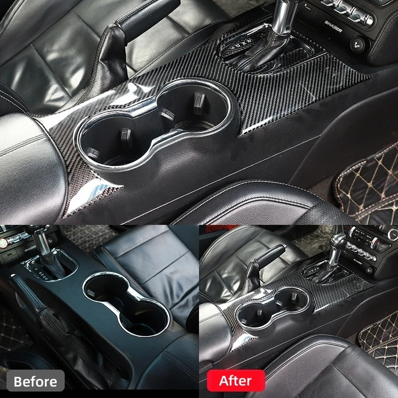 Carbon Fiber Gear Shift Panel Trim For Mustang