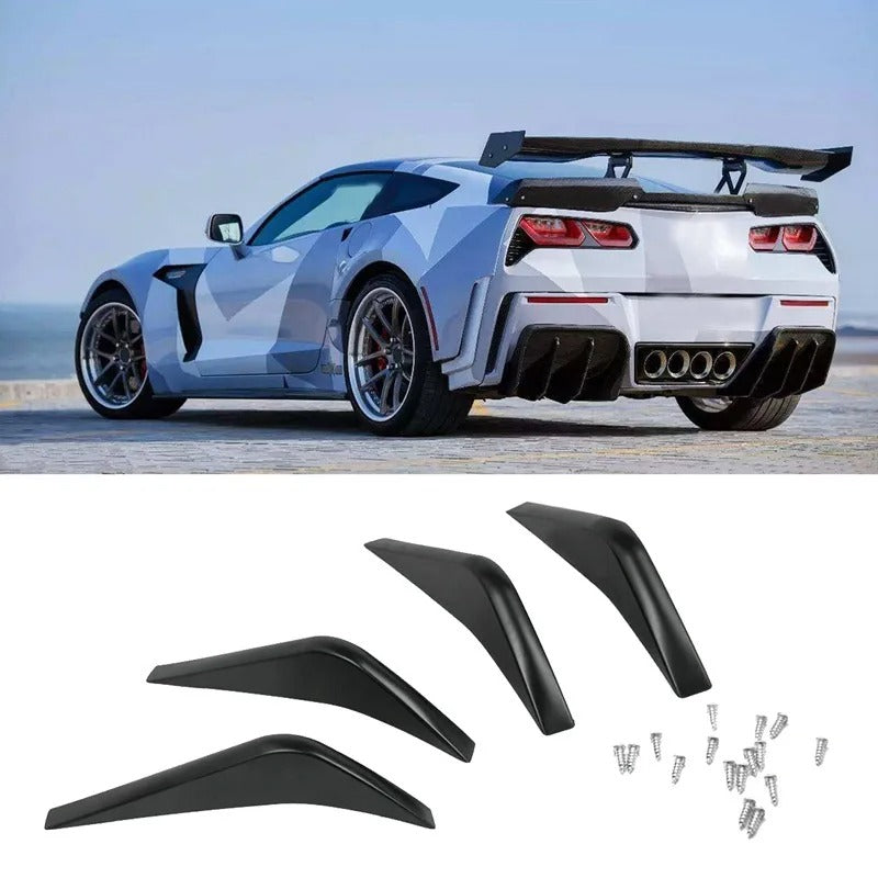 4PCS Rear Diffuser Splitter For C7 Corvette