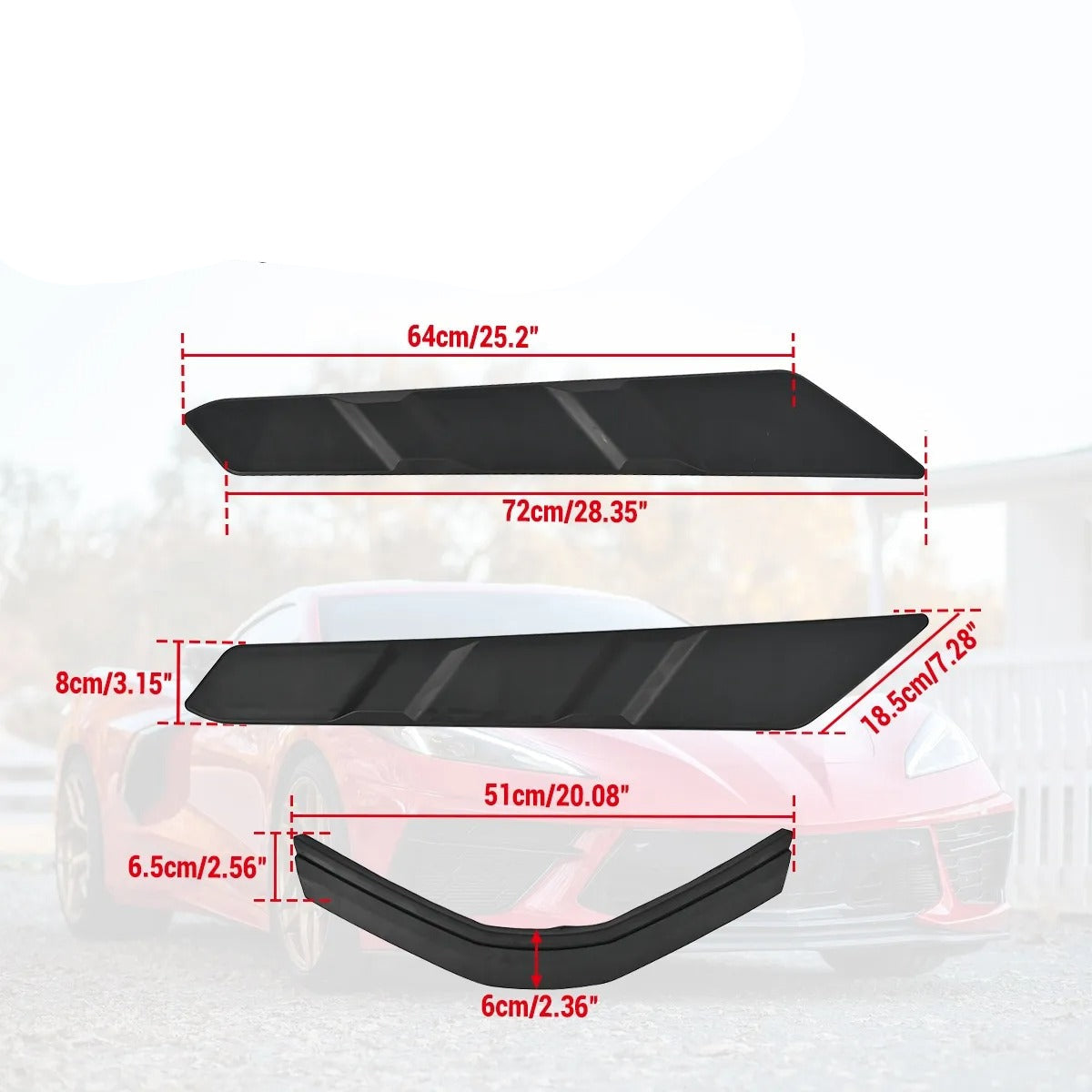 Rear Window Vent Covers For C8 Corvette