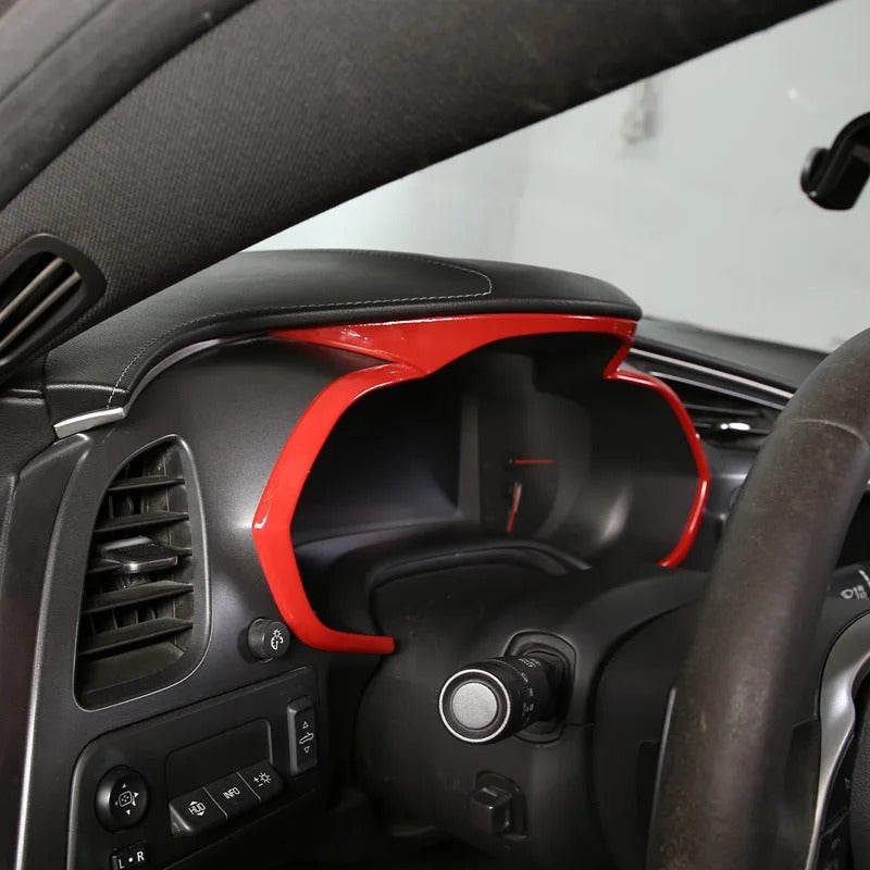 ABS Carbon Fiber Speedometer Cover Trim For C7 Corvette