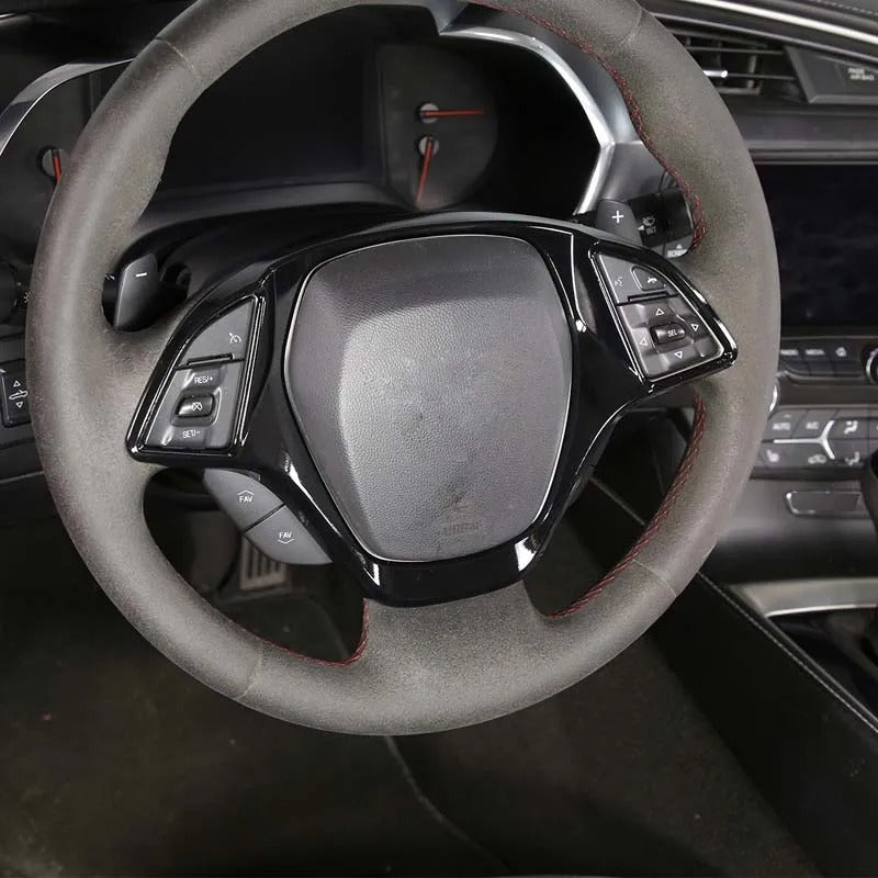 ABS Carbon Fiber Steering While Cover Trim For C7 Corvette