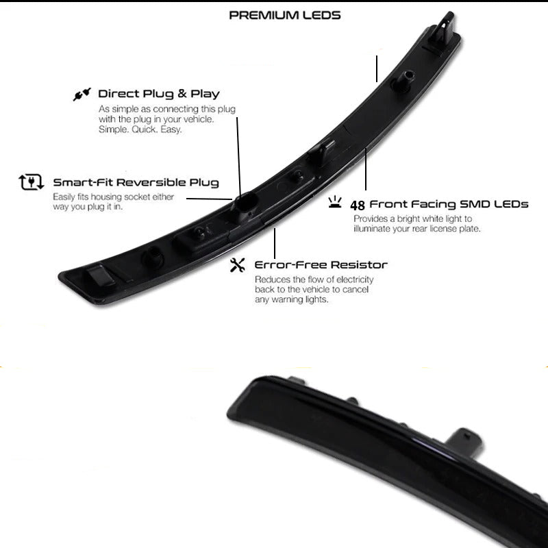 Smoked Front & Rear Bumper LED Side Reflectors For C7 Corvette