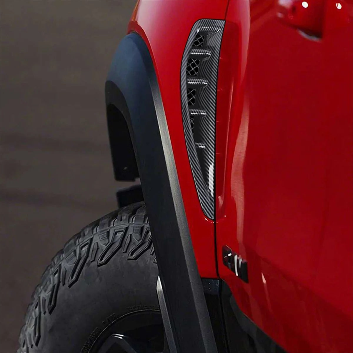 ABS Carbon Fiber Fender Side Vent Cover Trim For Ram TRX