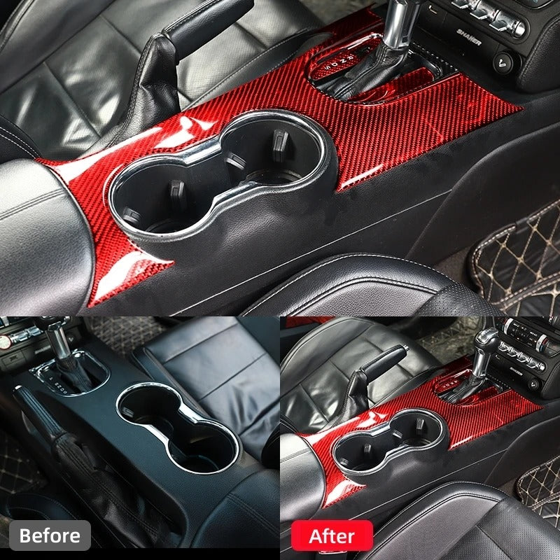 Carbon Fiber Gear Shift Panel Trim For Mustang