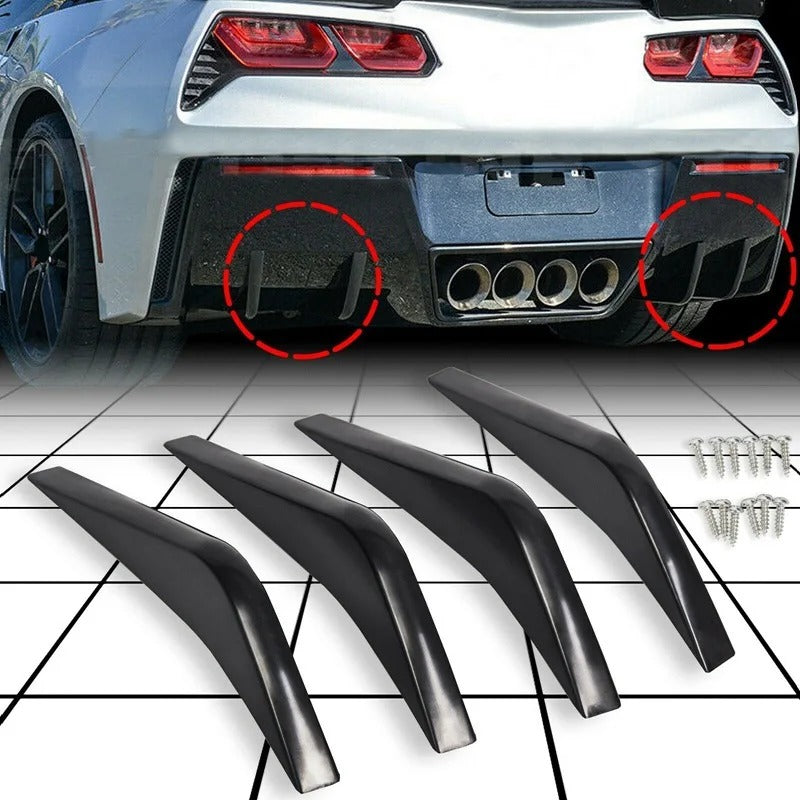 4PCS Rear Diffuser Splitter For C7 Corvette