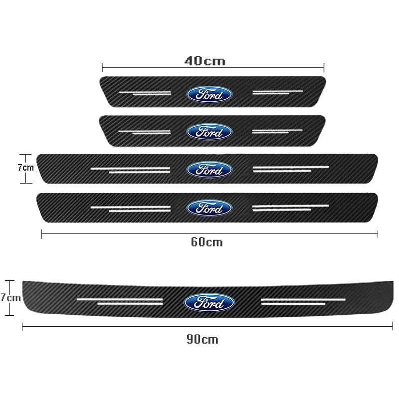 Carbon Fiber Look Door Sill Trim For Ford Focus