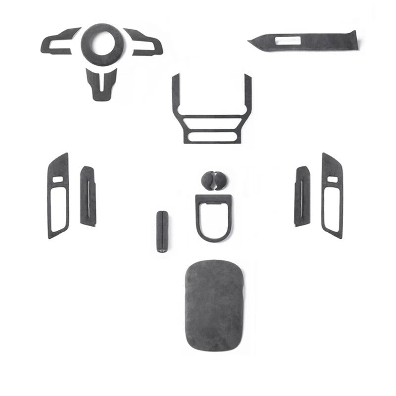 Alcantara Center Console Armrest Box Cover Panel Trim For Mustang