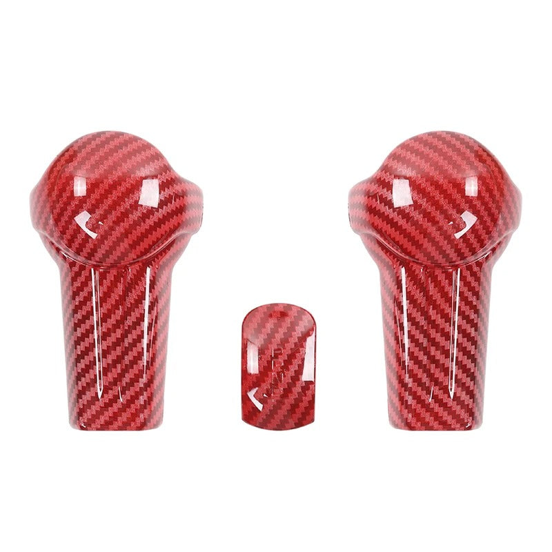 ABS Carbon Fiber Gear Shift Knob Cover Trim For Mustang