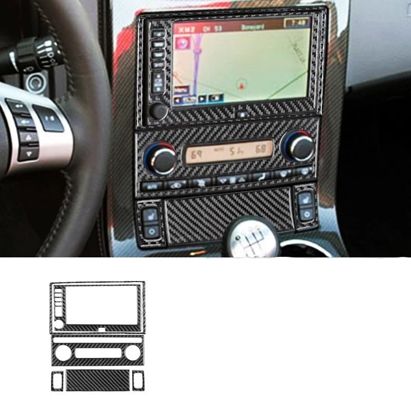Carbon Fiber Center Air Outlet Vent-Navigation Panel Sticker Trim For C6 Corvette