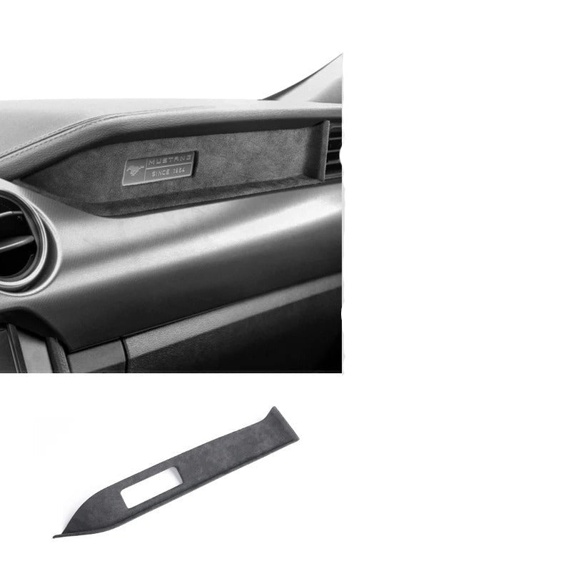 Alcantara Center Console Armrest Box Cover Panel Trim For Mustang