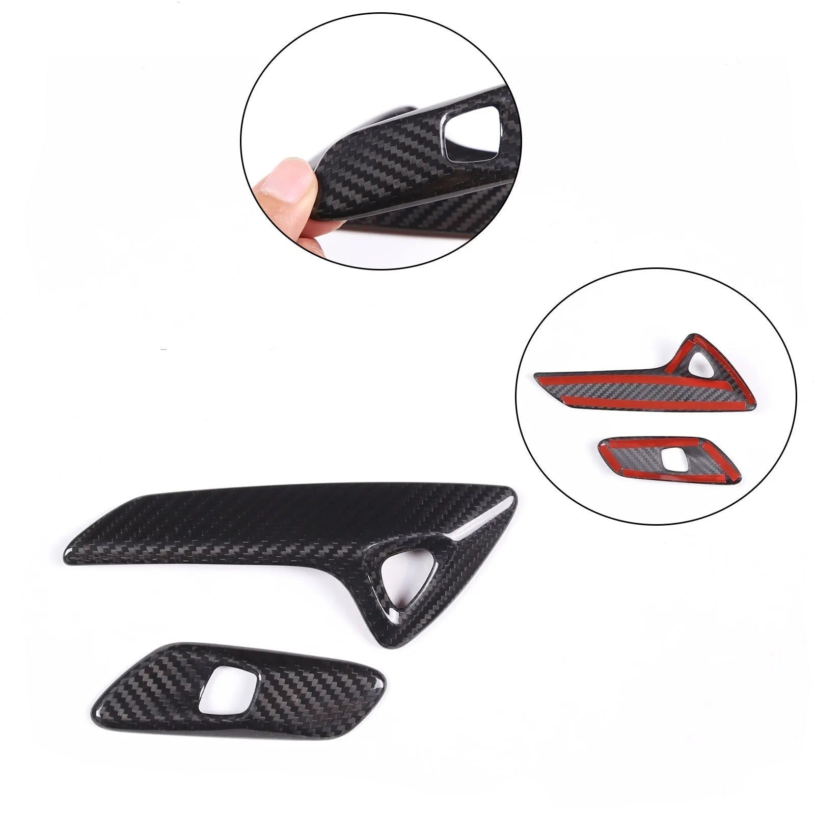 Carbon Fiber Door Handle Cover Trim For C7 Corvette