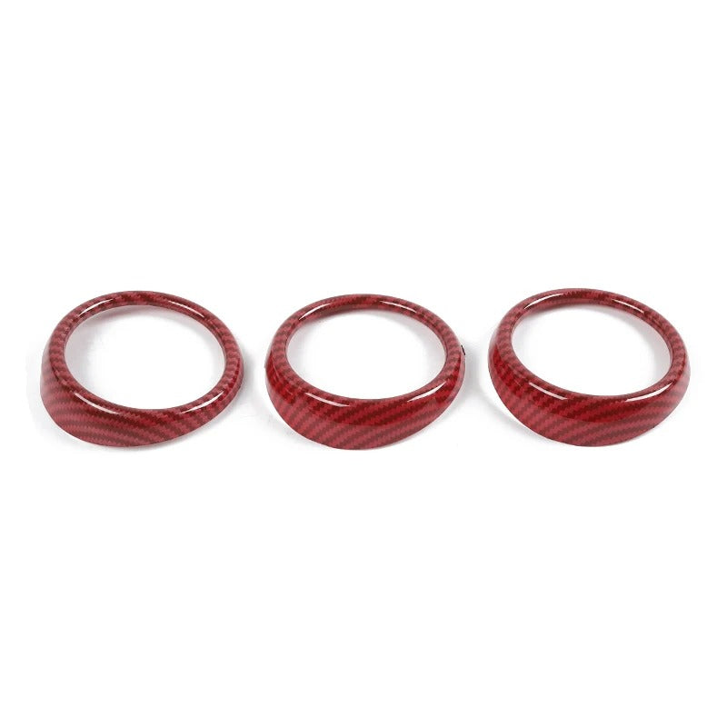 ABS Carbon Fiber Air Condition Vent Outlet Trim For Mustang