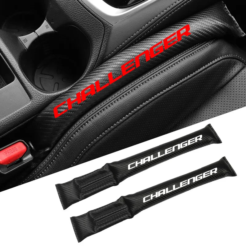 Soft Carbon Fiber Seat Gap Filler Pad Trim For Dodge Challenger
