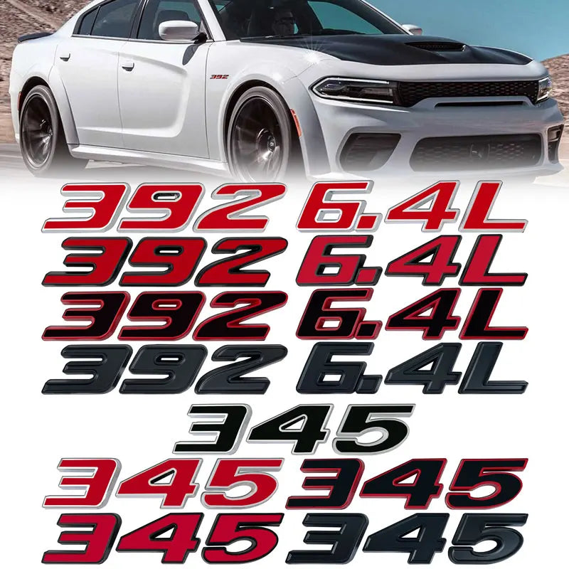 Metal 392 345 6.4L Emblem Trim For Dodge Charger/Challenger