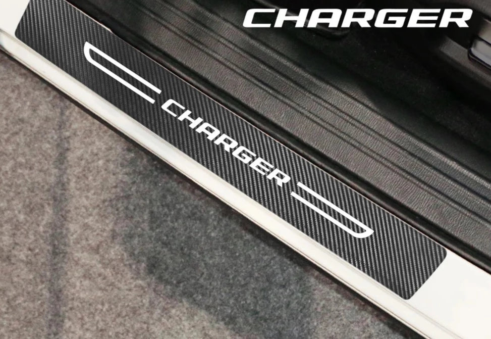 4PCS Door Sill Sticker Trim For Dodge Charger/Challenger