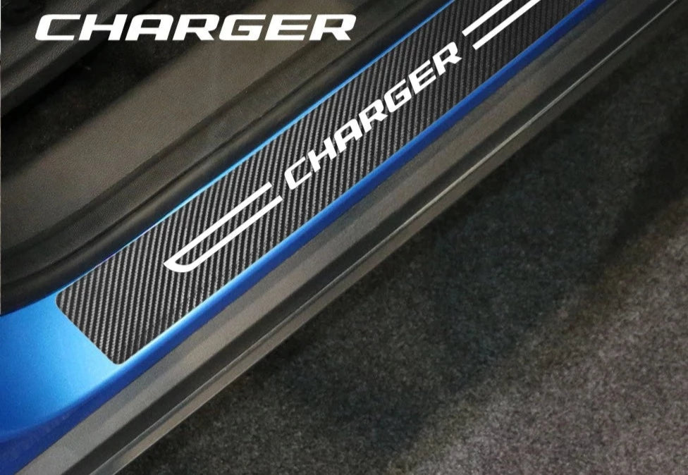 4PCS Door Sill Sticker Trim For Dodge Charger/Challenger