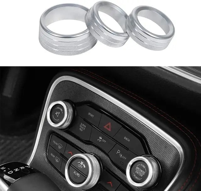 Aluminum Air Conditioning-Radio Button Knob Cover Trim For Dodge Charger/Challenger