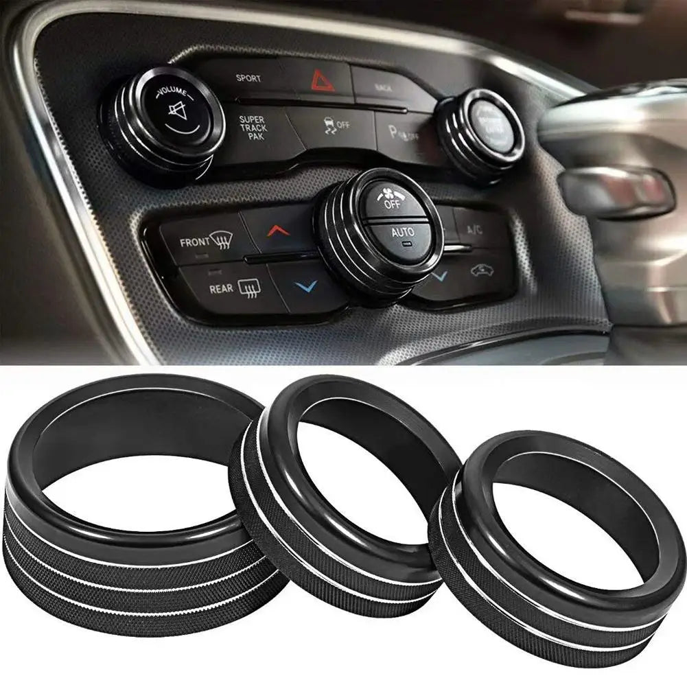 Aluminum Air Conditioning-Radio Button Knob Cover Trim For Dodge Charger/Challenger