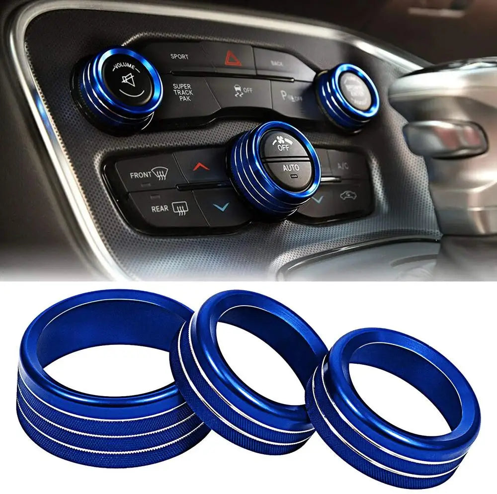 Aluminum Air Conditioning-Radio Button Knob Cover Trim For Dodge Charger/Challenger