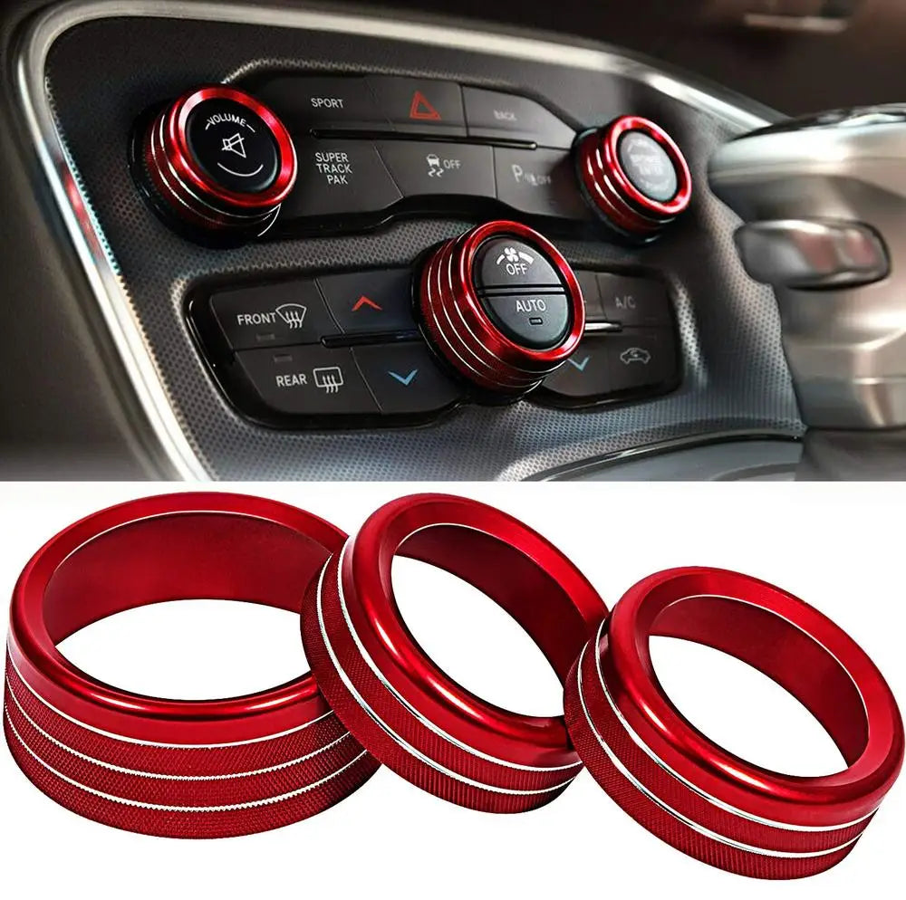 Aluminum Air Conditioning-Radio Button Knob Cover Trim For Dodge Charger/Challenger