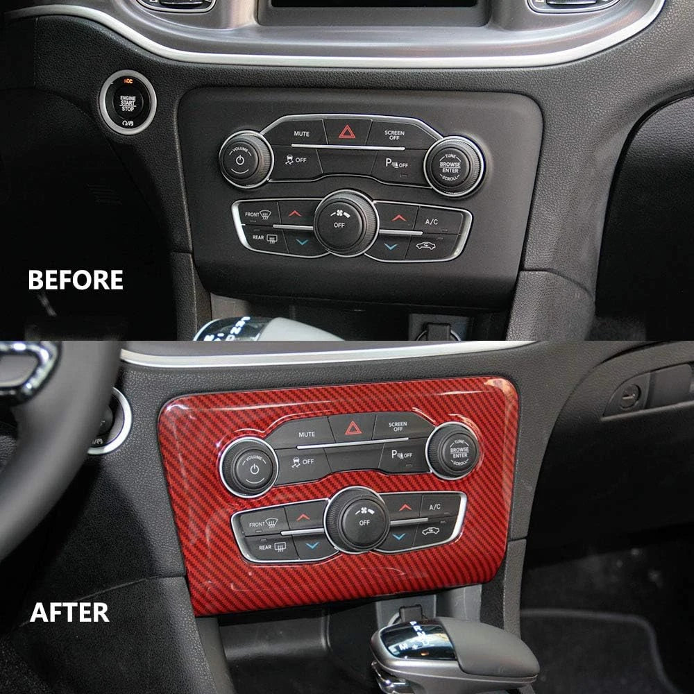 ABS Carbon Fiber Central Control Console Trim For Dodge Charger