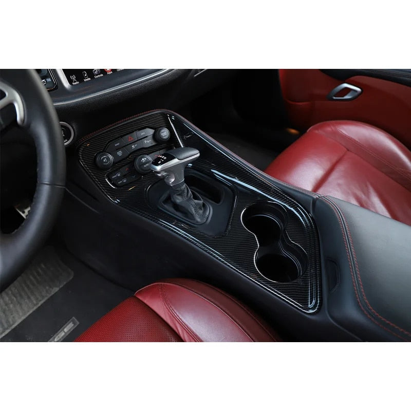 ABS Carbon Fiber Gear Shift Panel Cover Trim for Dodge Challenger