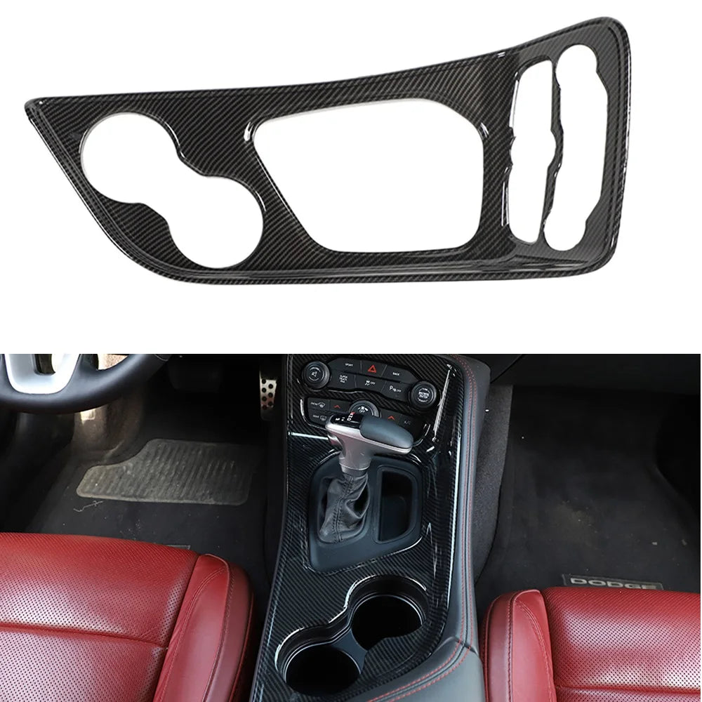 ABS Carbon Fiber Gear Shift Panel Cover Trim for Dodge Challenger