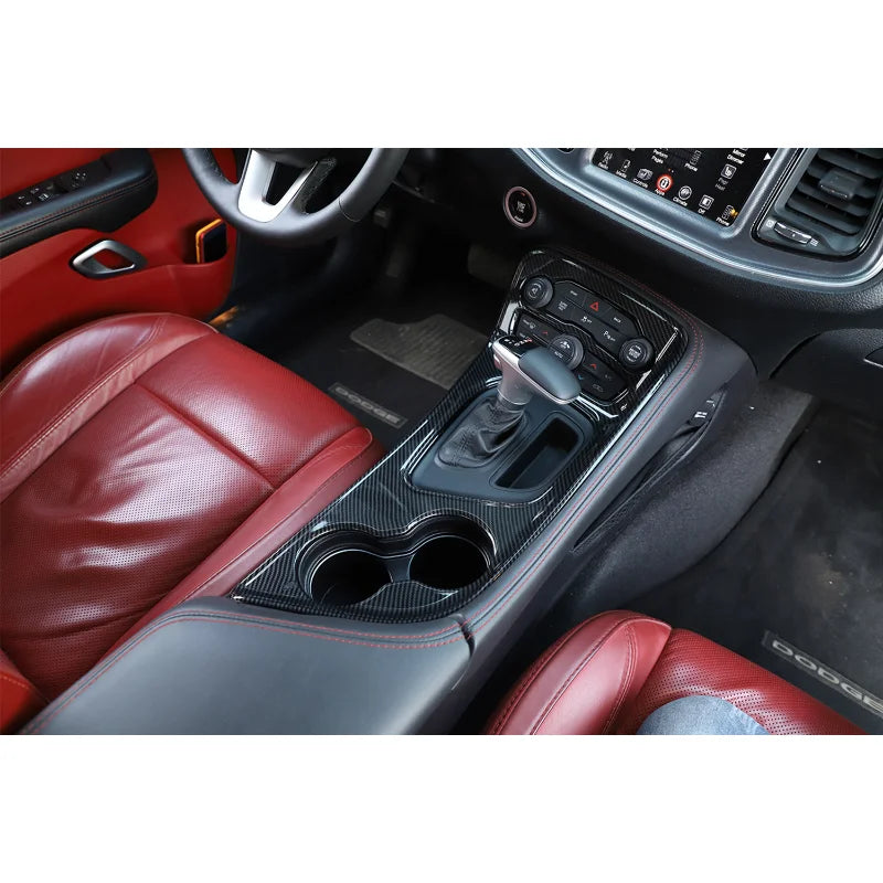 ABS Carbon Fiber Gear Shift Panel Cover Trim for Dodge Challenger