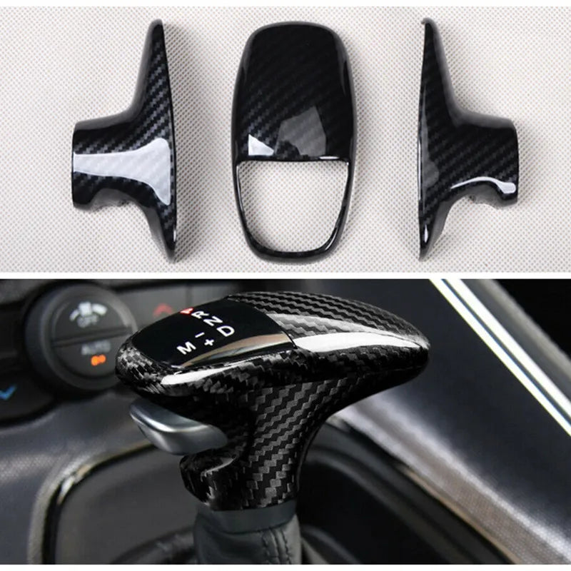 ABS Carbon Fiber Gear Shift Knob Cover Trim For Dodge Charger/Challenger