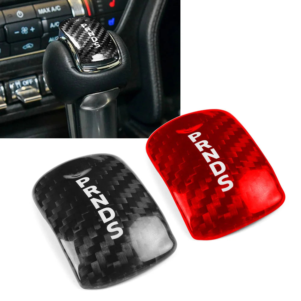 Carbon Fiber Gear Shift Knob Cover Head Trim For Mustang