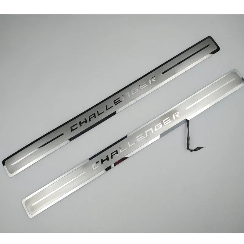 Stainless Steel Door Sill Plate Cover Trim For Dodge Challenger
