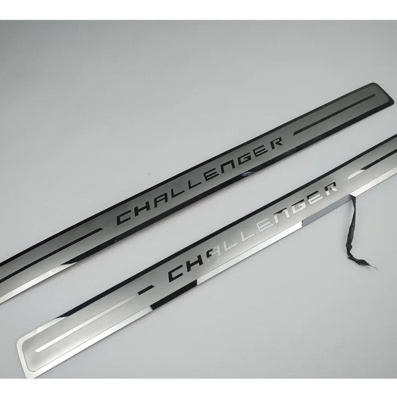 Stainless Steel Door Sill Plate Cover Trim For Dodge Challenger
