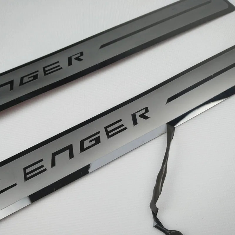 Stainless Steel Door Sill Plate Cover Trim For Dodge Challenger