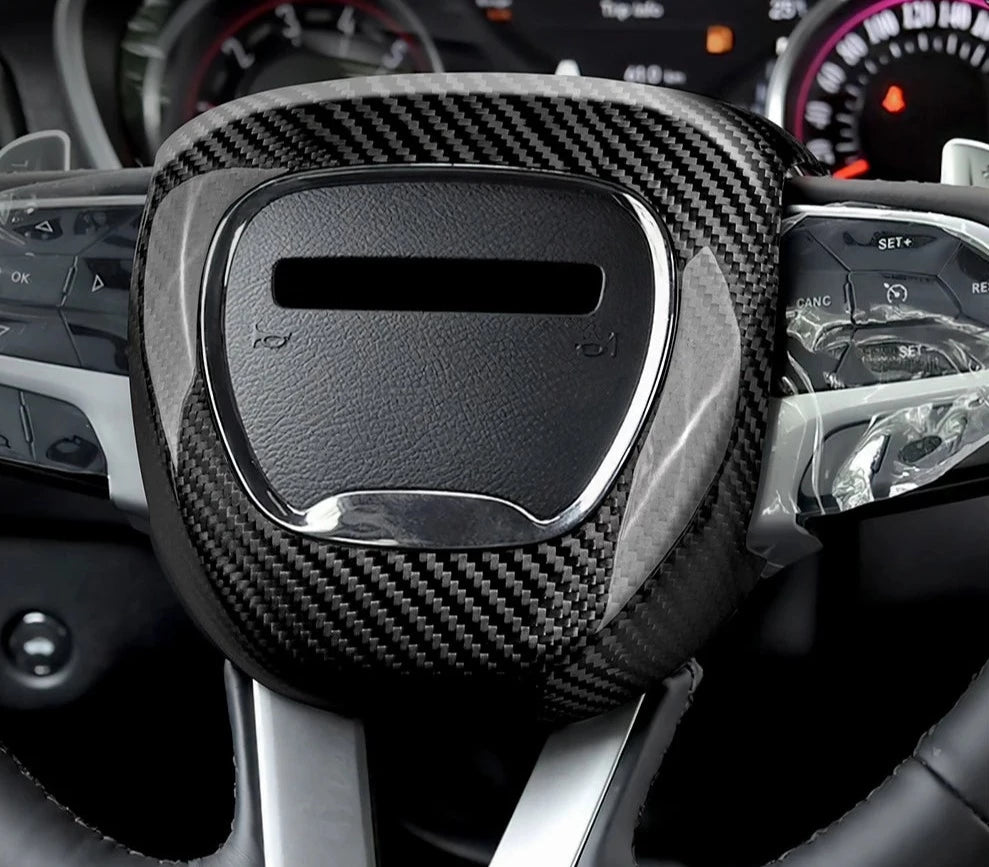 Carbon Fiber Steering Wheel Airbag Cover Trim For Dodge Charger/Challenger