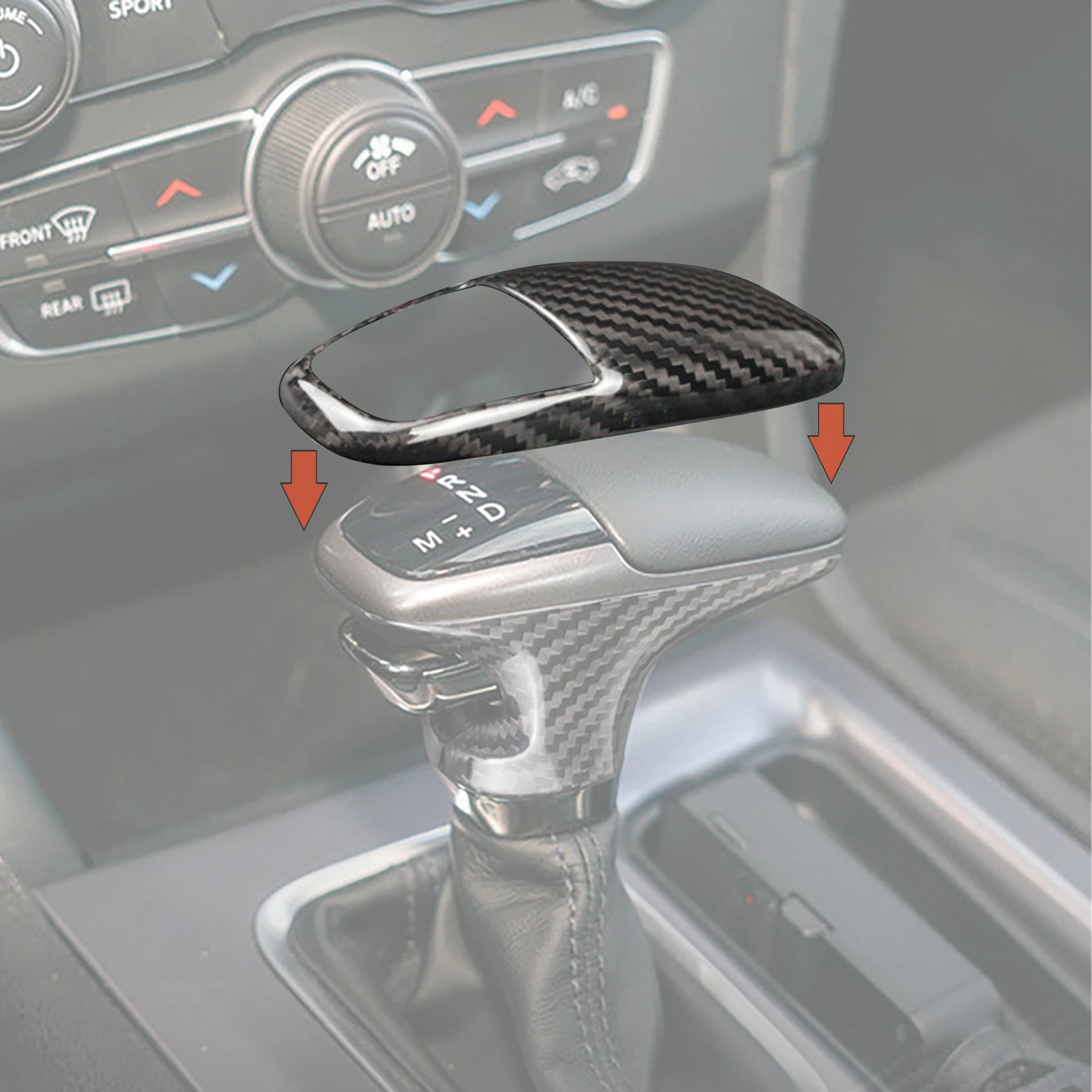 ABS Carbon Fiber Gear Shift Knob Head Cover Trim For Dodge Charger/Challenger