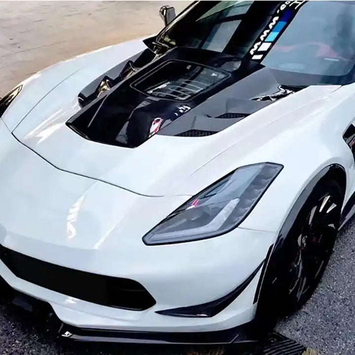 Carbon Fiber Exposed Glass Hood For C7 Corvette