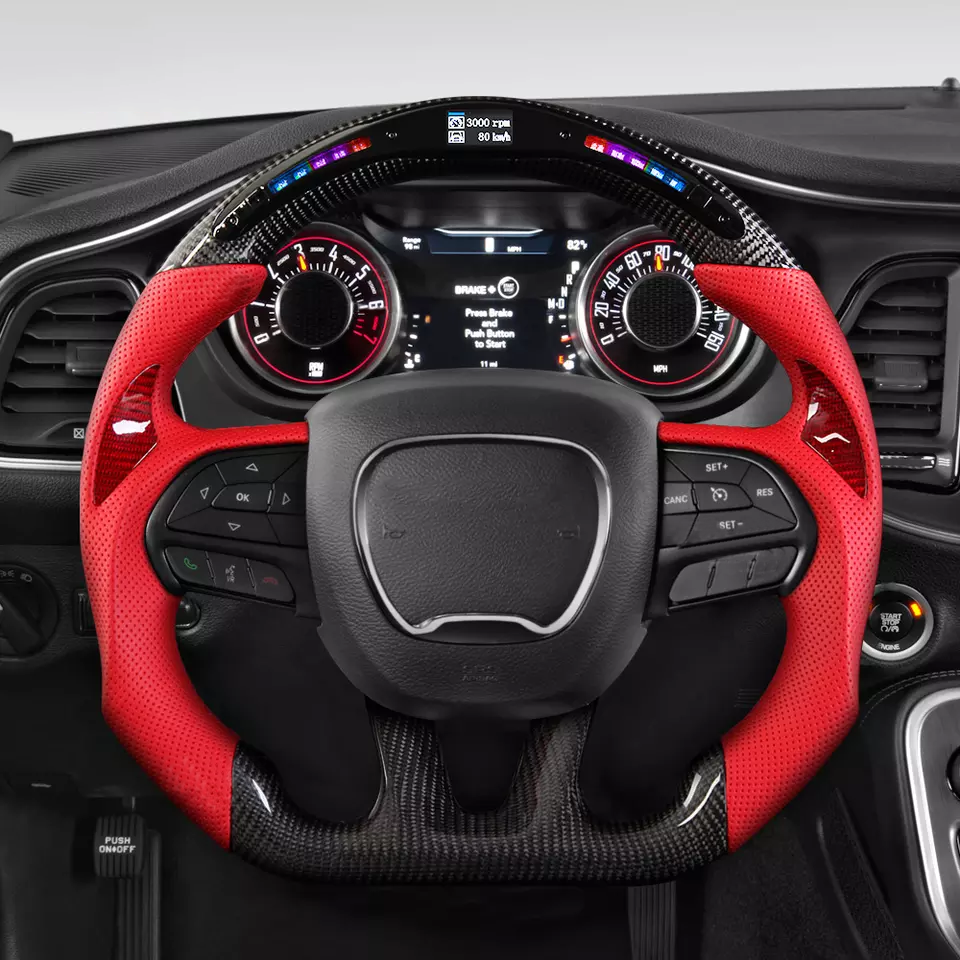 Carbon Fiber Steering Wheel For Dodge Challenger / Durango / Charger