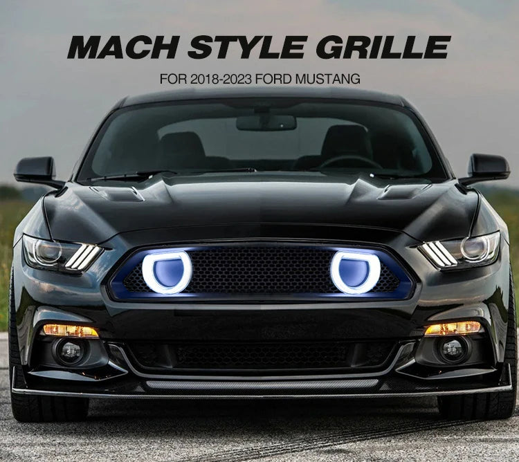 LED/DRL Mach 1 Style Front Grill For Mustang