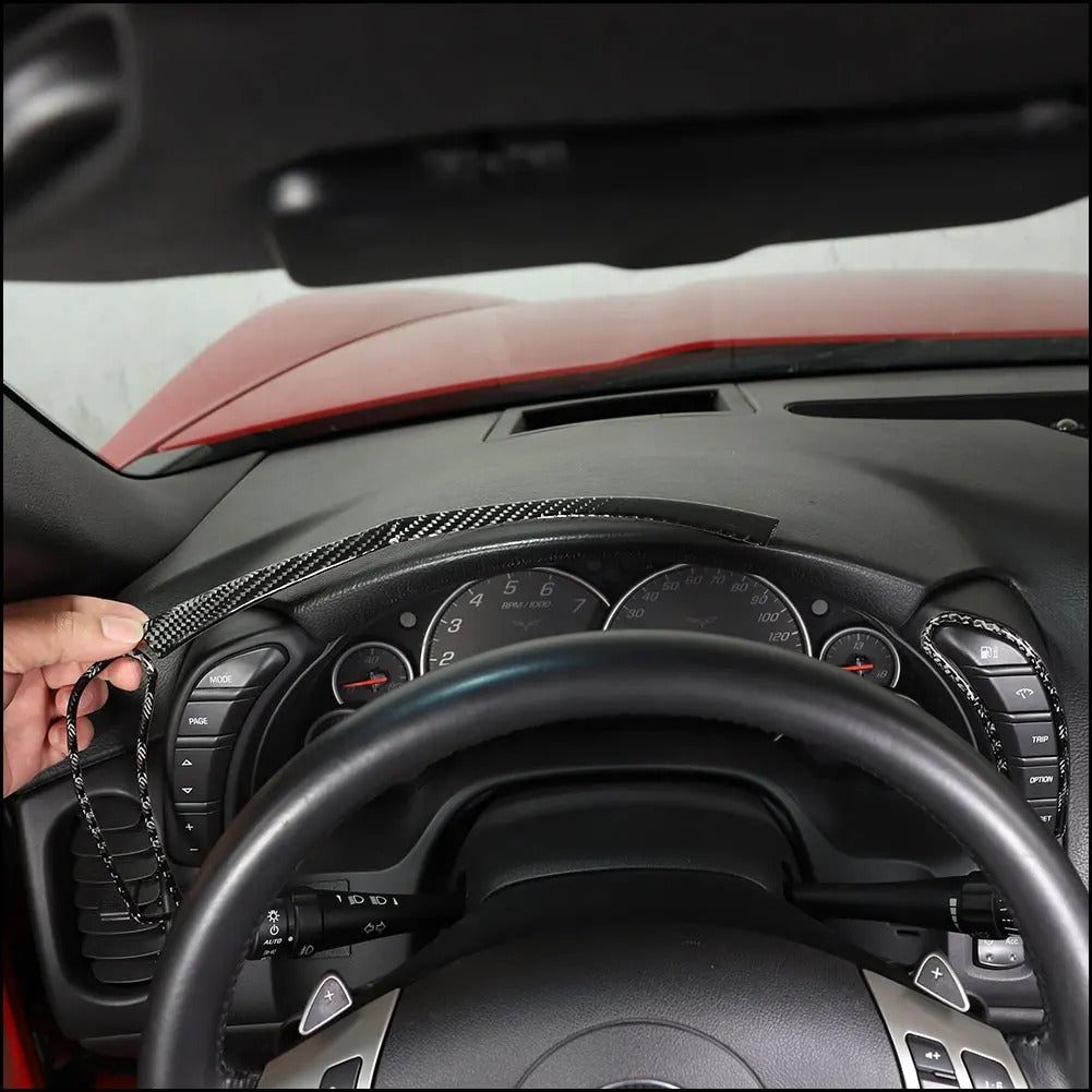 Carbon Fiber Dashboard Speedometer Trim For C6 Corvette