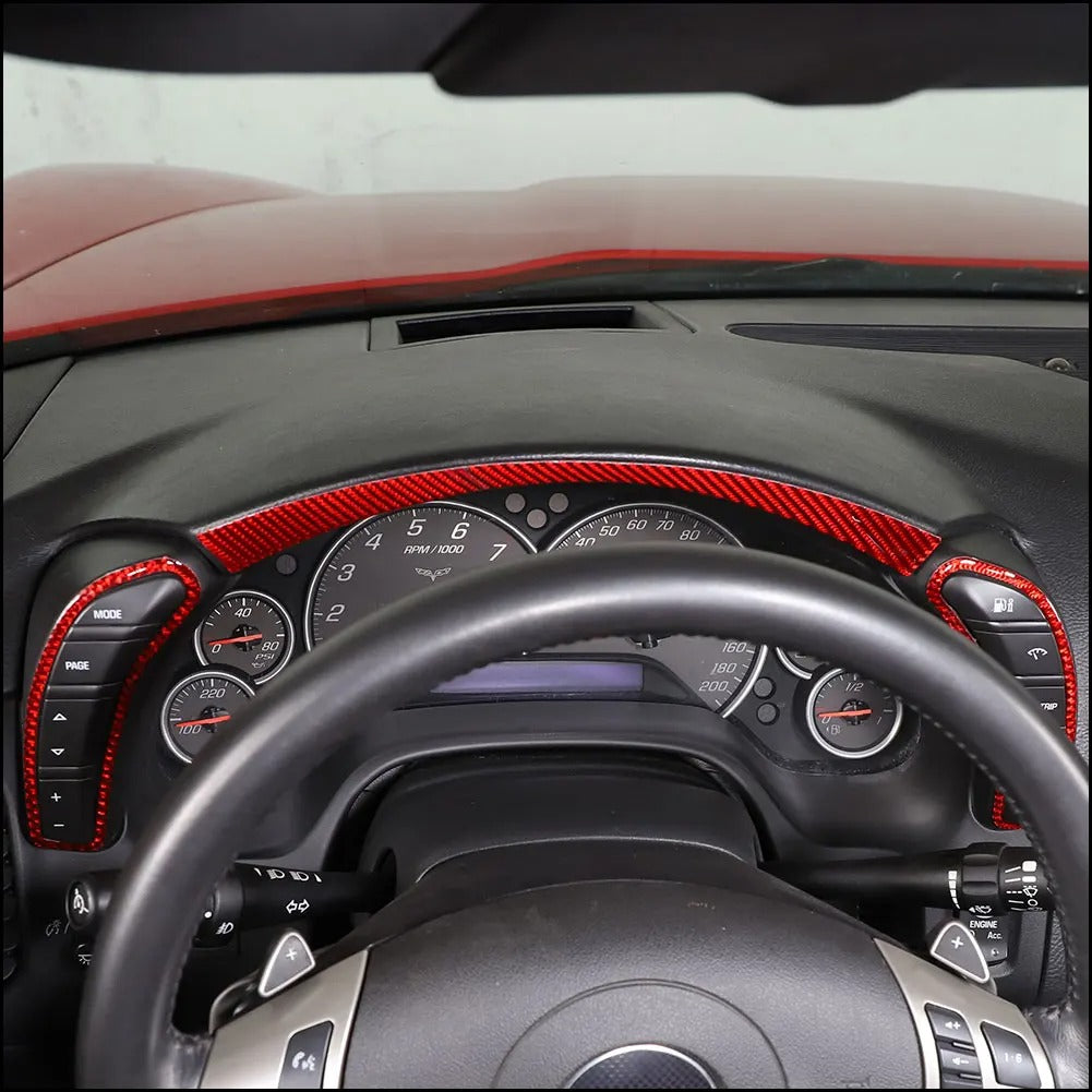 Carbon Fiber Dashboard Speedometer Trim For C6 Corvette