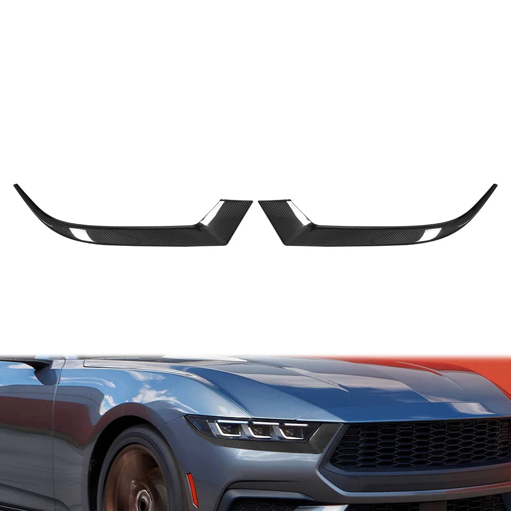 Carbon Fiber Front Light Cover For 2024 Mustang