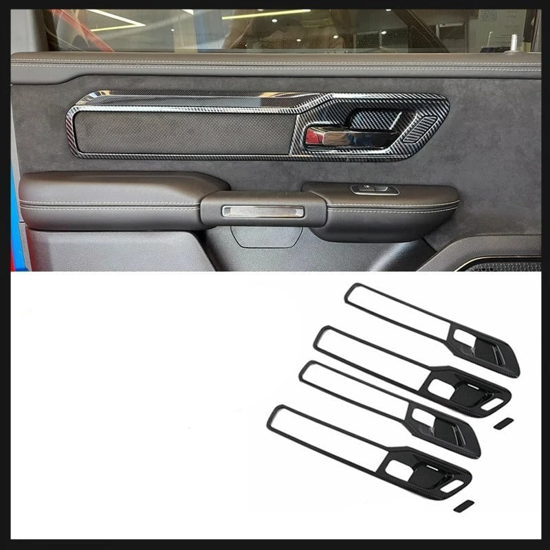 ABS Carbon Fiber Door Handle Panel Cover For Ram TRX