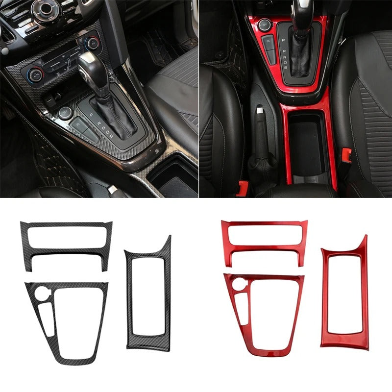 3PCS Gear Shift & Climate Control Cover Trim For Ford Focus MK3
