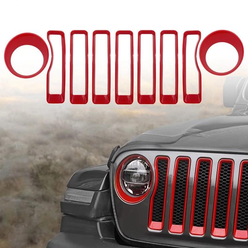 Front Grill Inserts Cover For Jeep Wrangler