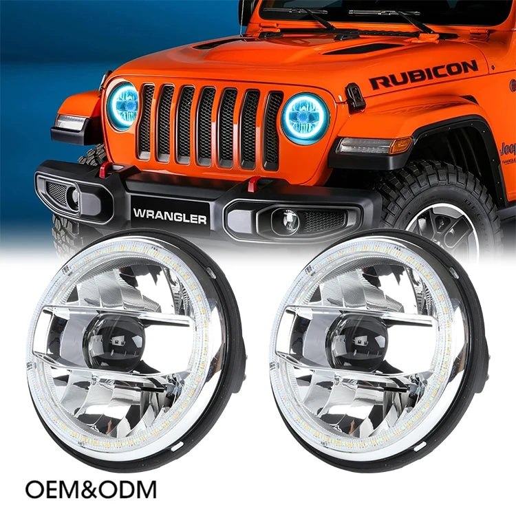 LED Halo Headlight For Jeep Wrangler