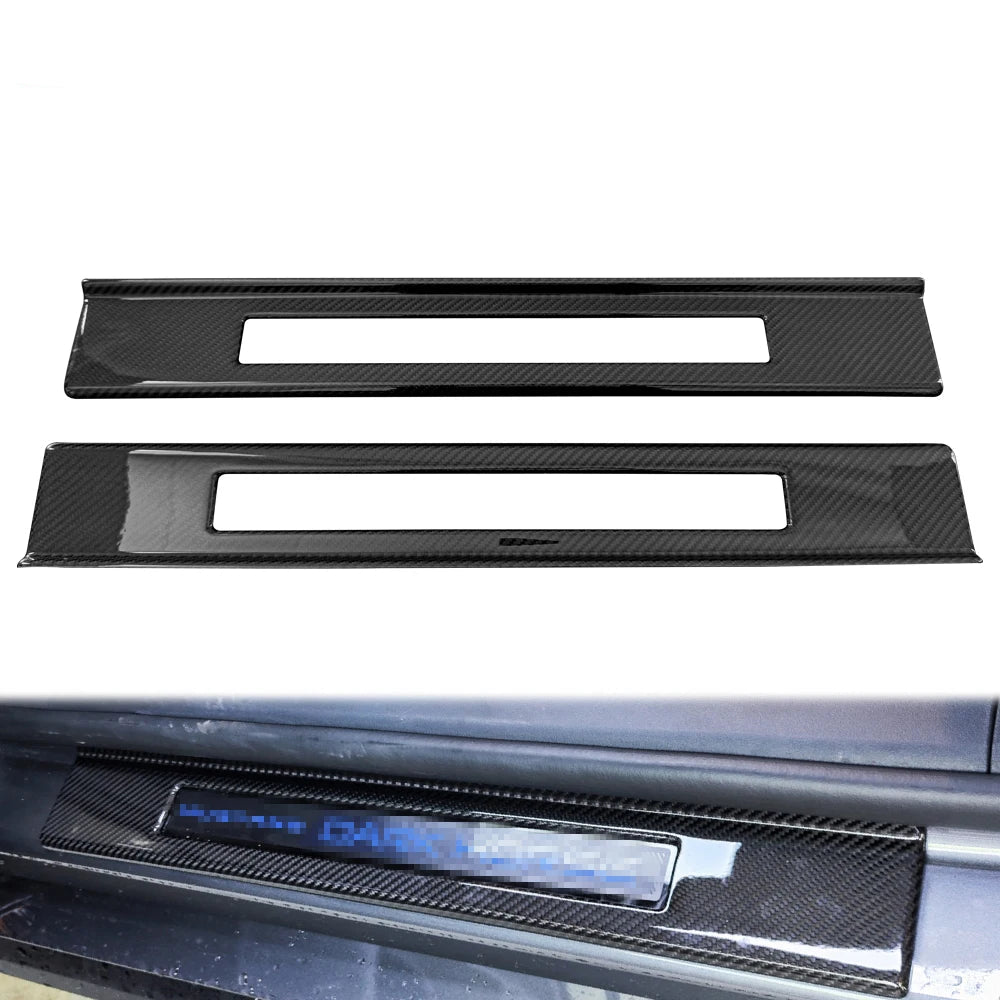 Carbon Fiber Door Sill Cover Trim For 2024 Mustang